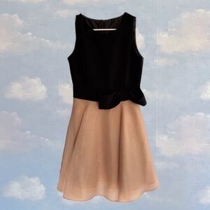 Korean Brand ‘Milkcocoa’ Black and Peach Structured Fit n Flare Dress